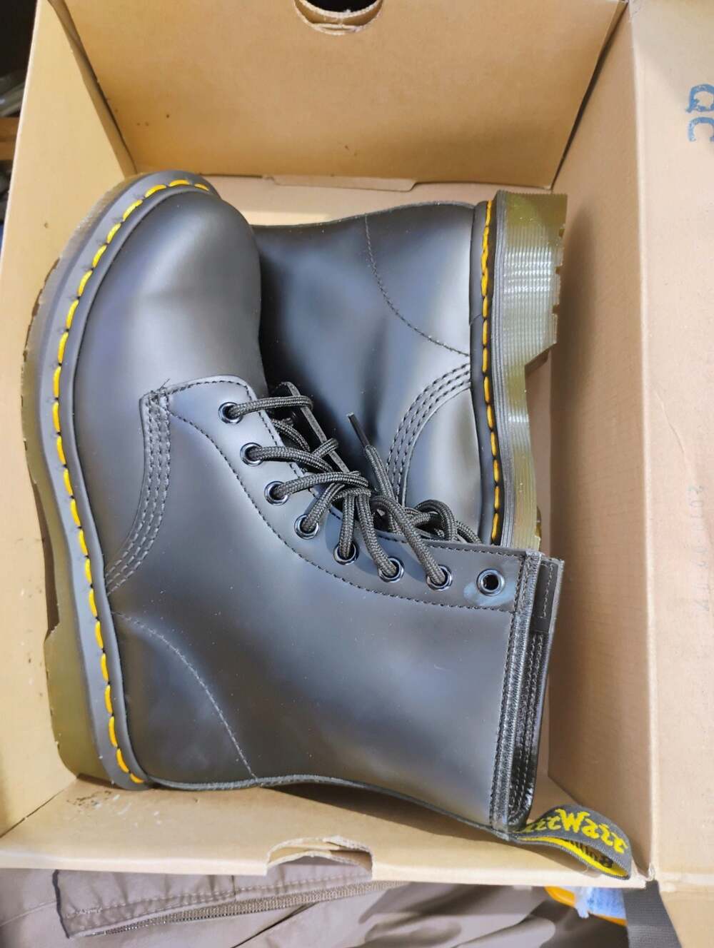 Dr. Martens 1460 W Smooth Black Leather 8-Eyelet Boots